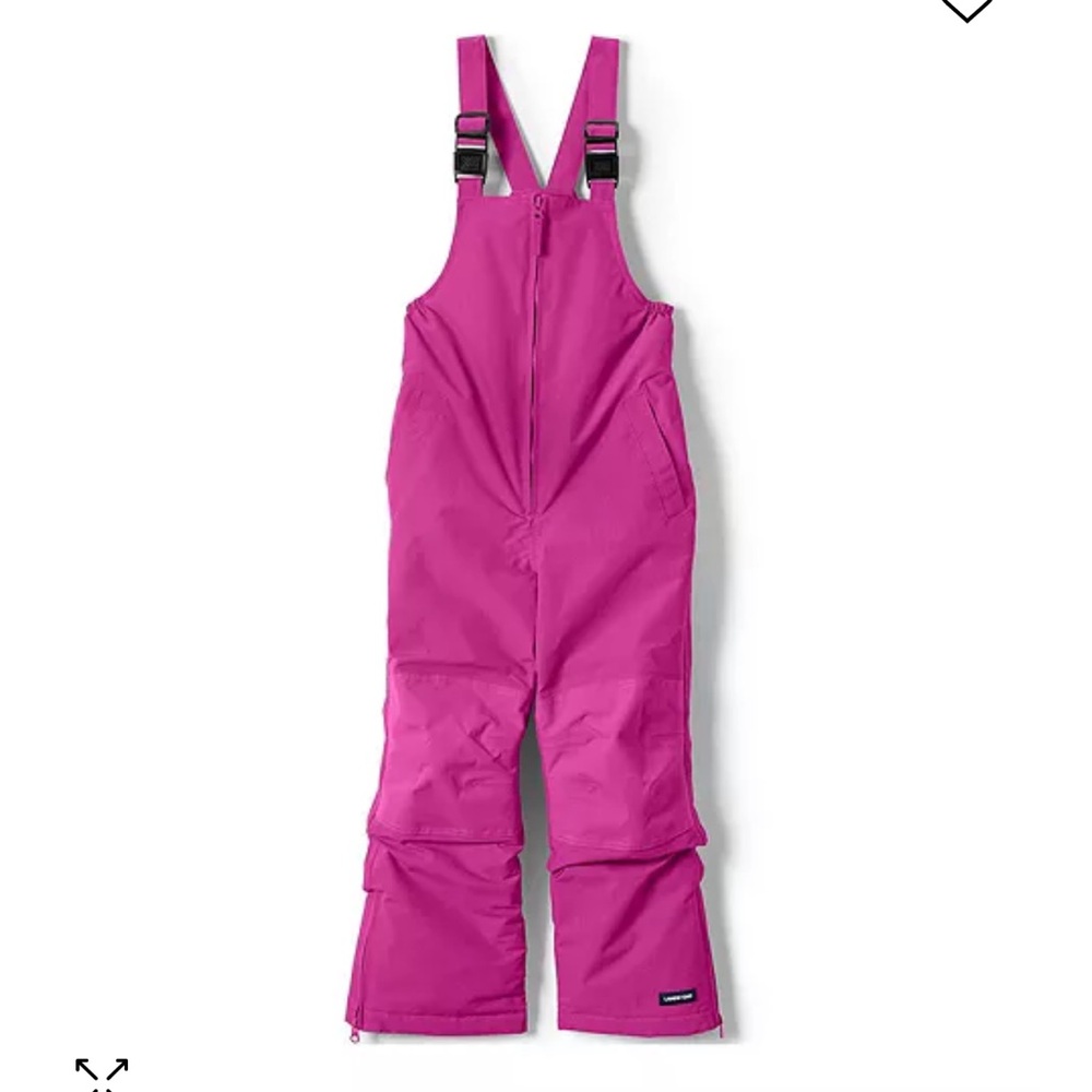 New lands end fuchsia girls snow bibs